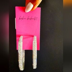 NWT ✨️ Large Rhinestone Hoop Earrings!